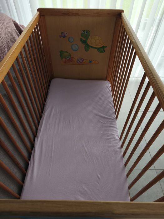 Łóżeczko z materacem 60*120 oddam za darmo