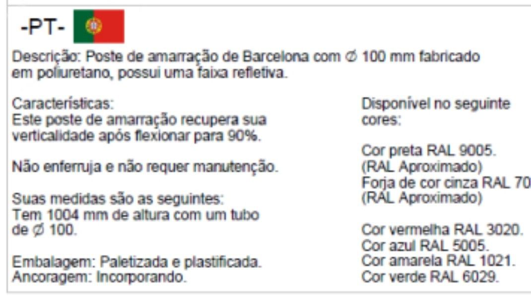 Pilaretes dissuasores de estacionamento