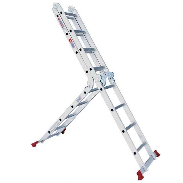 Драбина алюмінієва трансформер 4*4 сходинки, 4,7 м. INTERTOOL LT-0029.