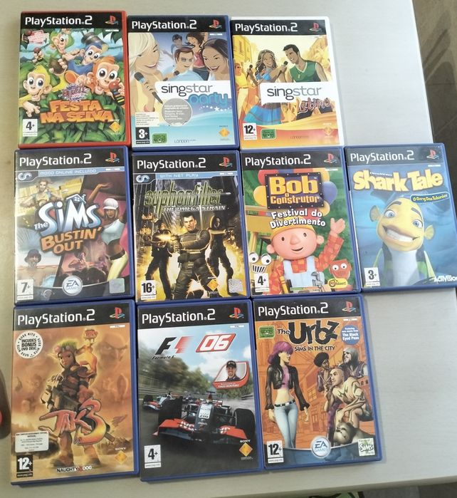 Ps2 Slim +2 comandos+10 jogos+ acessórios