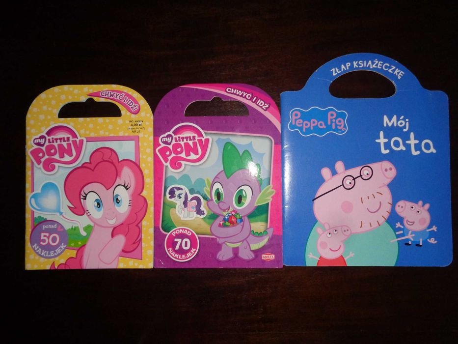 MY LITTLE PONY chwyć i idż książeczki z naklejkami  Peppa Pig mój tata