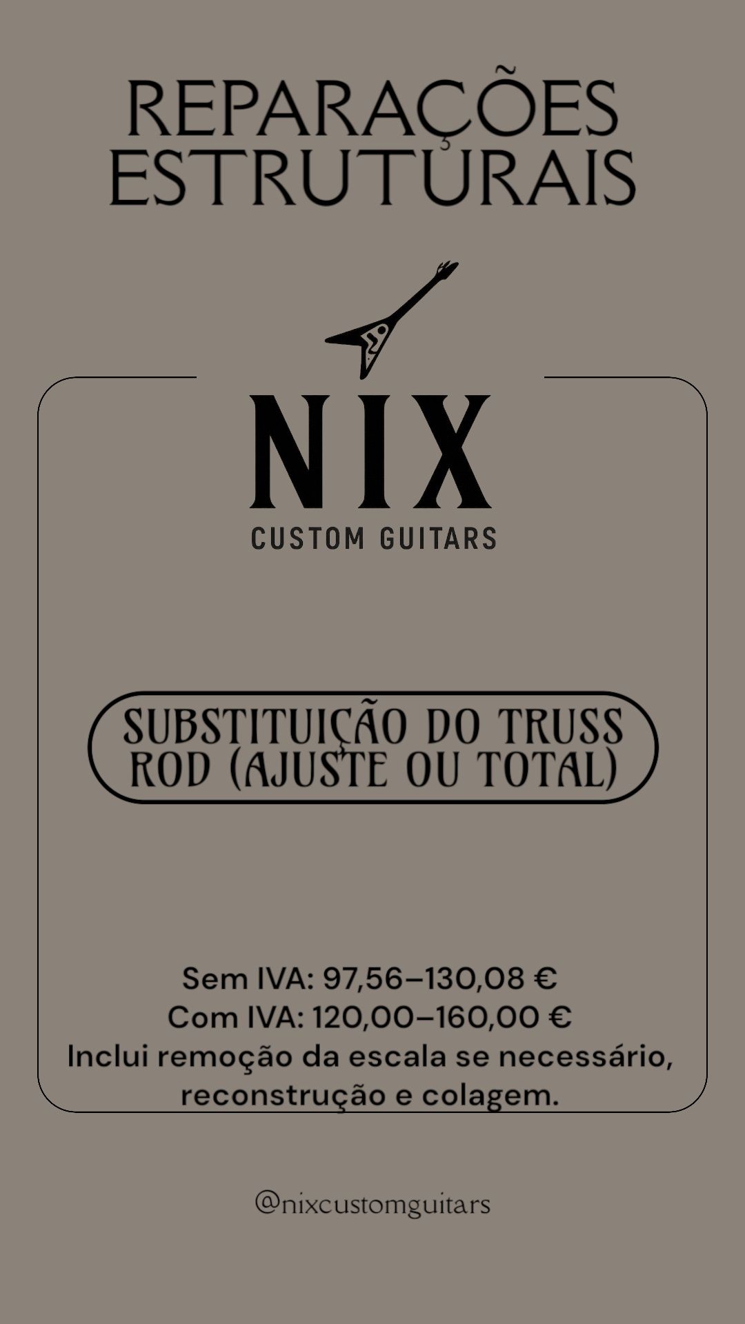 Serviços Profissionais de Luthier, Eletrónica e Setup