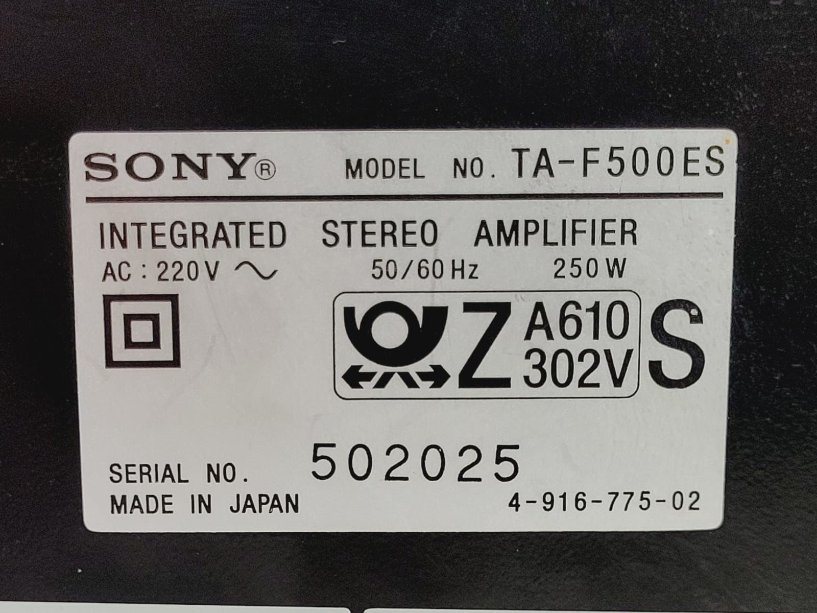 Sony TA F500 ES Wzmacniacz Solidny Japan 2x80W 8ohm