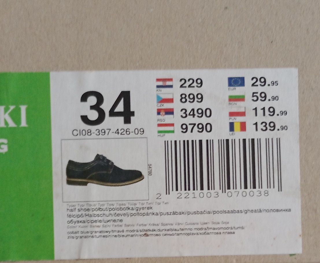 Buty chłopięce r 34 okazjonalne