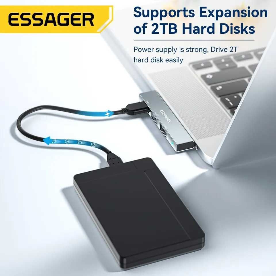 Essager HUB Type-C на USB Type-A 3 in 1