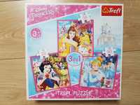 Puzzle 3w1 księżniczki Trefl