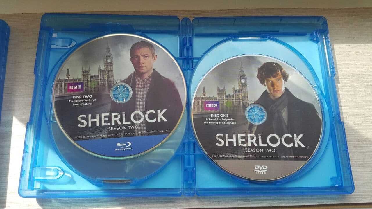 Шерлок / Sherlock Blu-ray + dvd (Сезон 1, 2, 3 + доп. материалы)