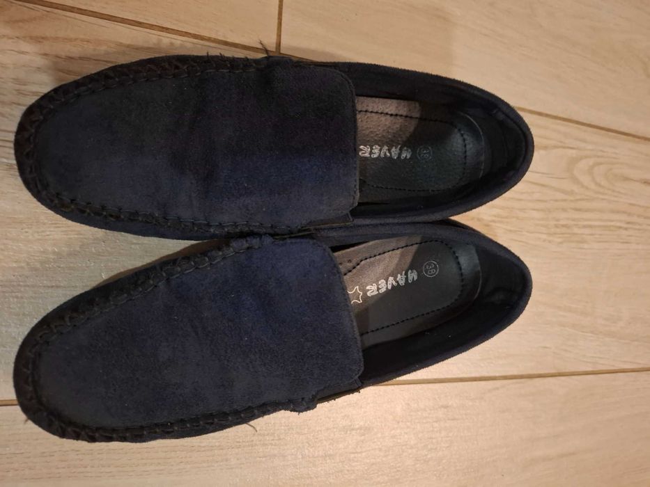 Mokasyny granatowe chłopięce 38