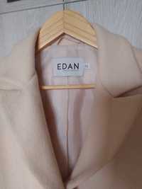 Elegancki beżowy klasyczny płaszcz Edan 36 S M 38 60 % wełny