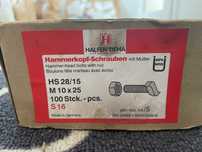 Śruby młotkowe młoteczkowe do szyn HALFEN M10x25 28/15 4.6