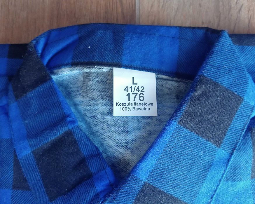 Koszula robocza flanelowa granatowa 3 sztuki rozm. L 41-42 /176cm