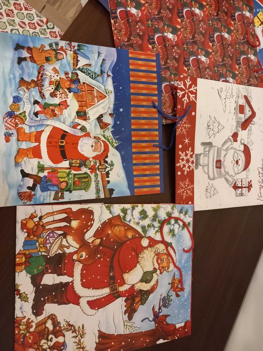 Święty Mikołaj torebki prezentowe bez zawieszek