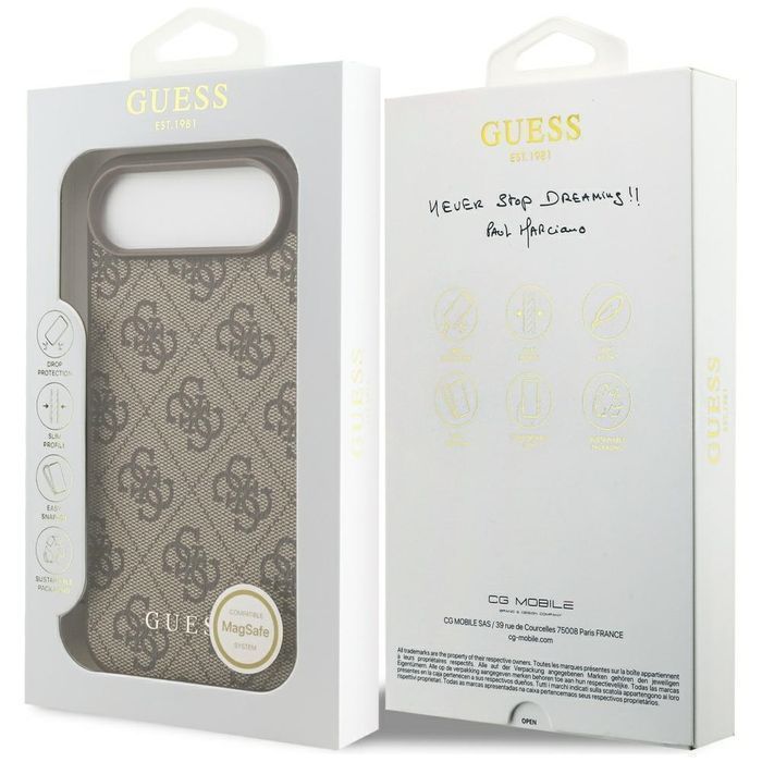 Etui GUESS 4G Charms Collection MagSafe do Iphone 17 Air brązowy