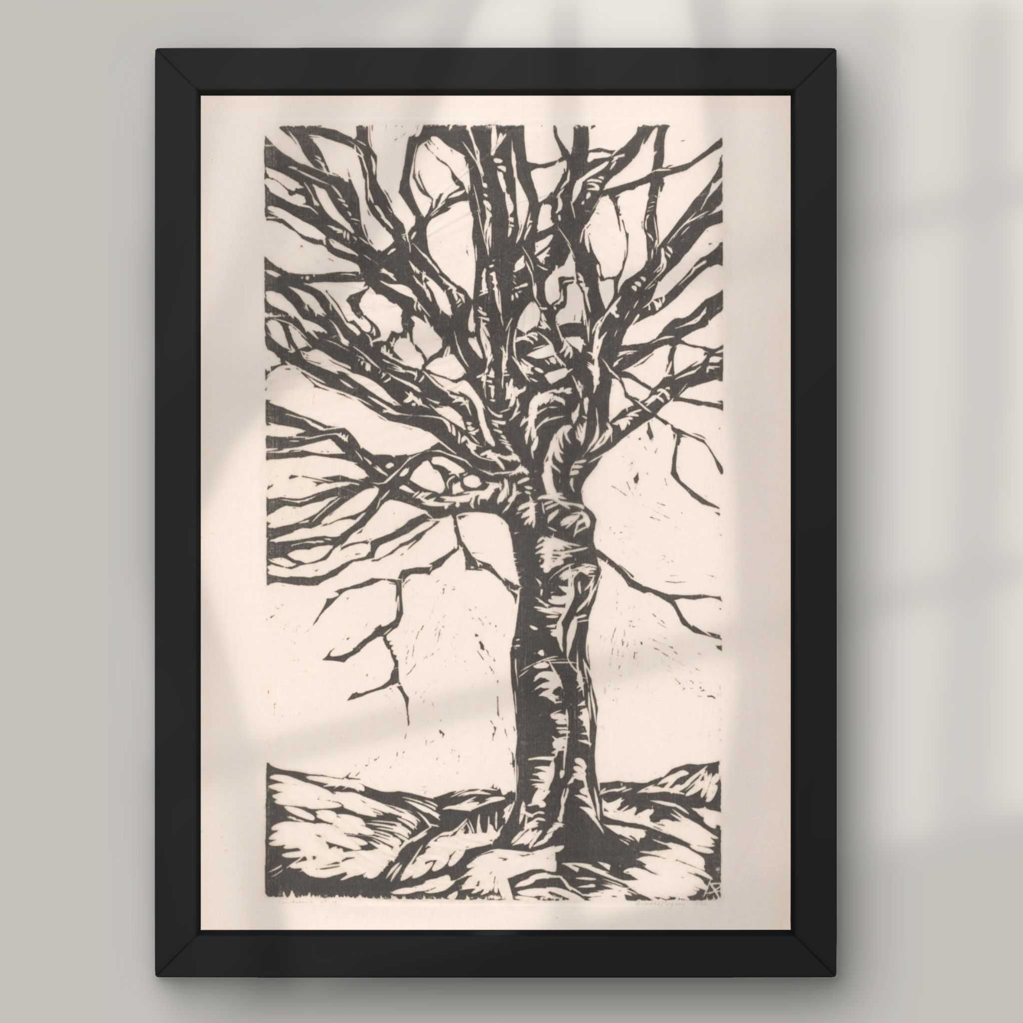 Plakaty 2szt - Słonecznik drzewo 2x~21x30cm Rycina wydruk obraz