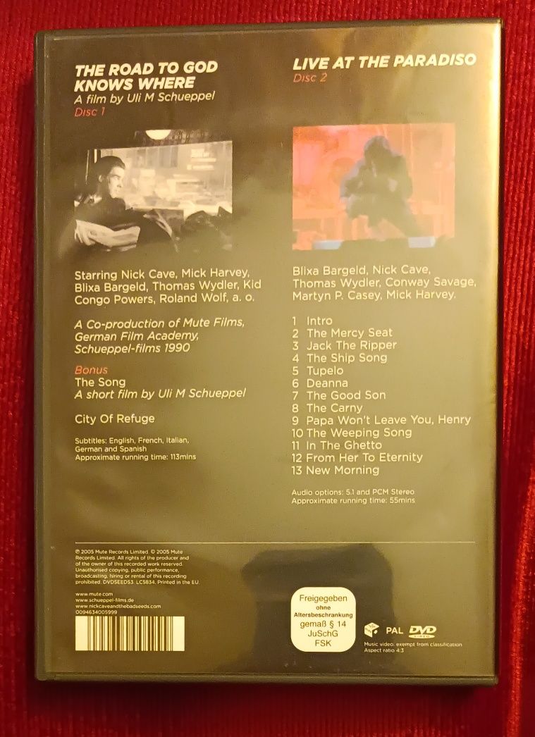 Nick Cave & The Bad Seeds"The Road to God..+Live at Paradiso 92" 2DVD