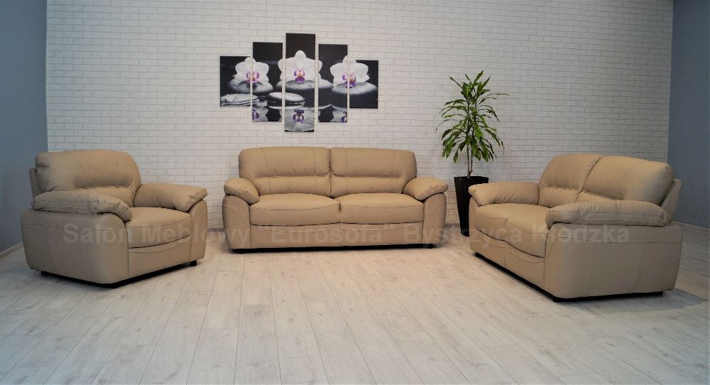 Sofa ze skóry naturalnej 200cm Balticus, skórzana, 100% skóra