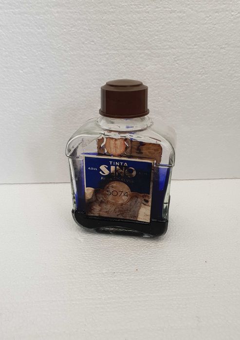 Frasco de tinta permanente SINO, antigo, para coleção