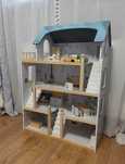 Domek dla Lalek Drewniany Akcesoria Mebelki 83cm dla Dzieci