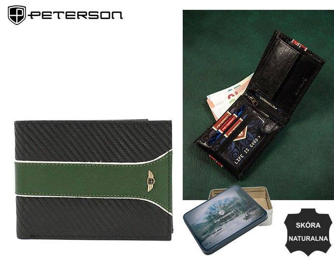 portfel męski ze skóry naturalnej bez zapięcia - peterson