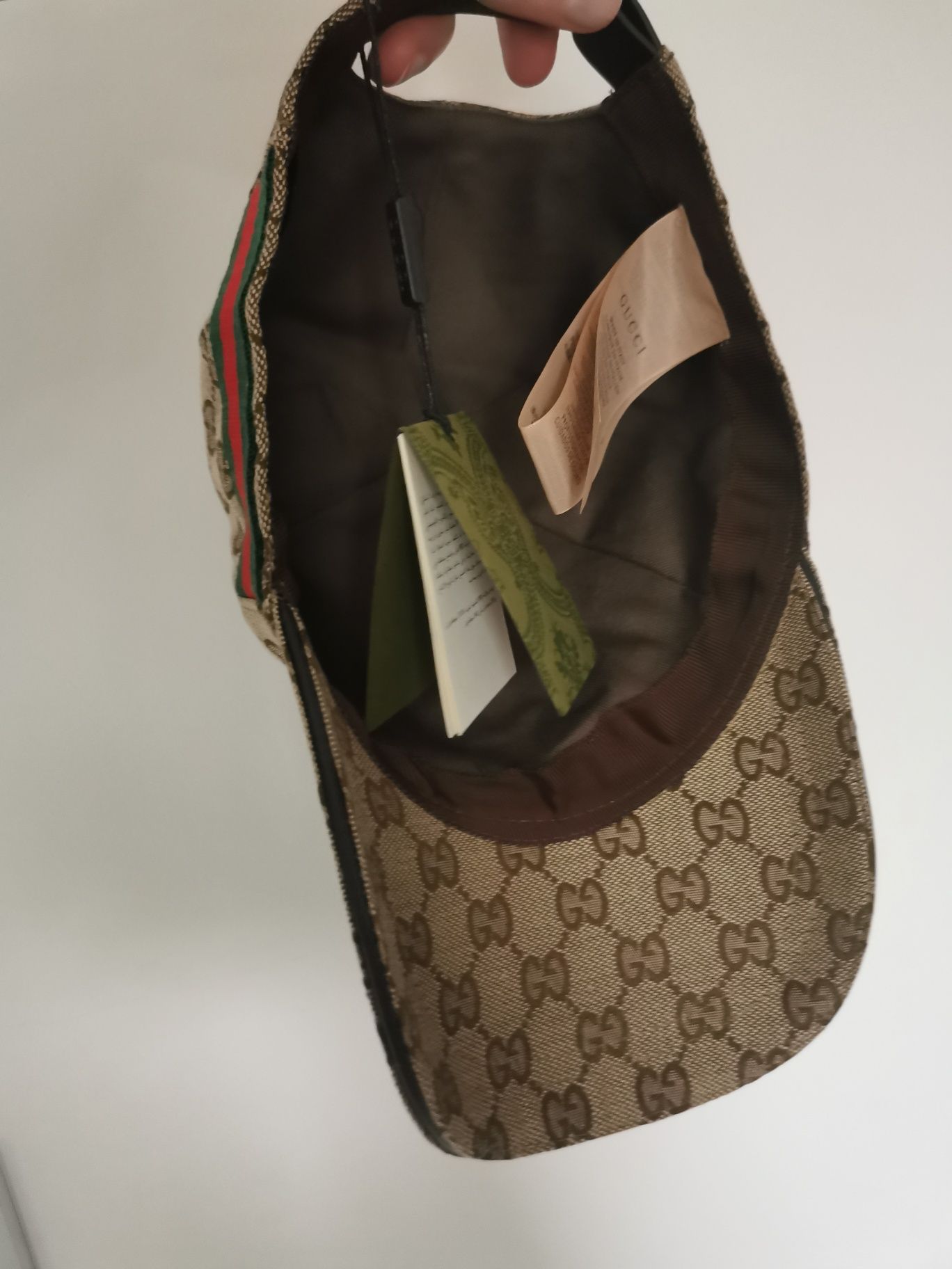 Czapka Gucci bezowa Khaki Canvas classic cap