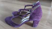 Buty na obcasie bordowe