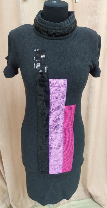 Кофточка-туніка темно-сірого кольору