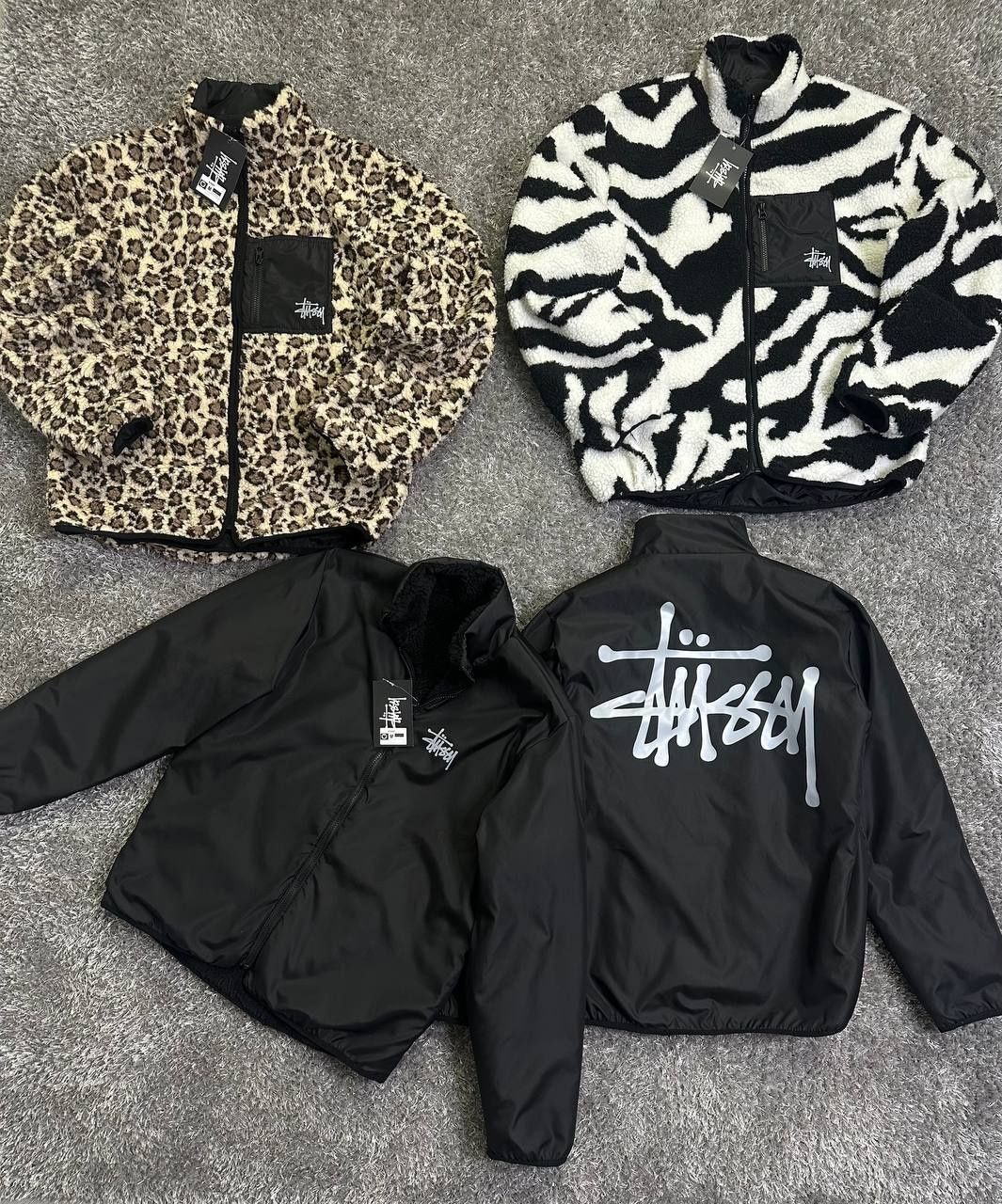 Stussy Sherpa двухстороння (шерпа стусси стуссі двухстороняя зип худи)