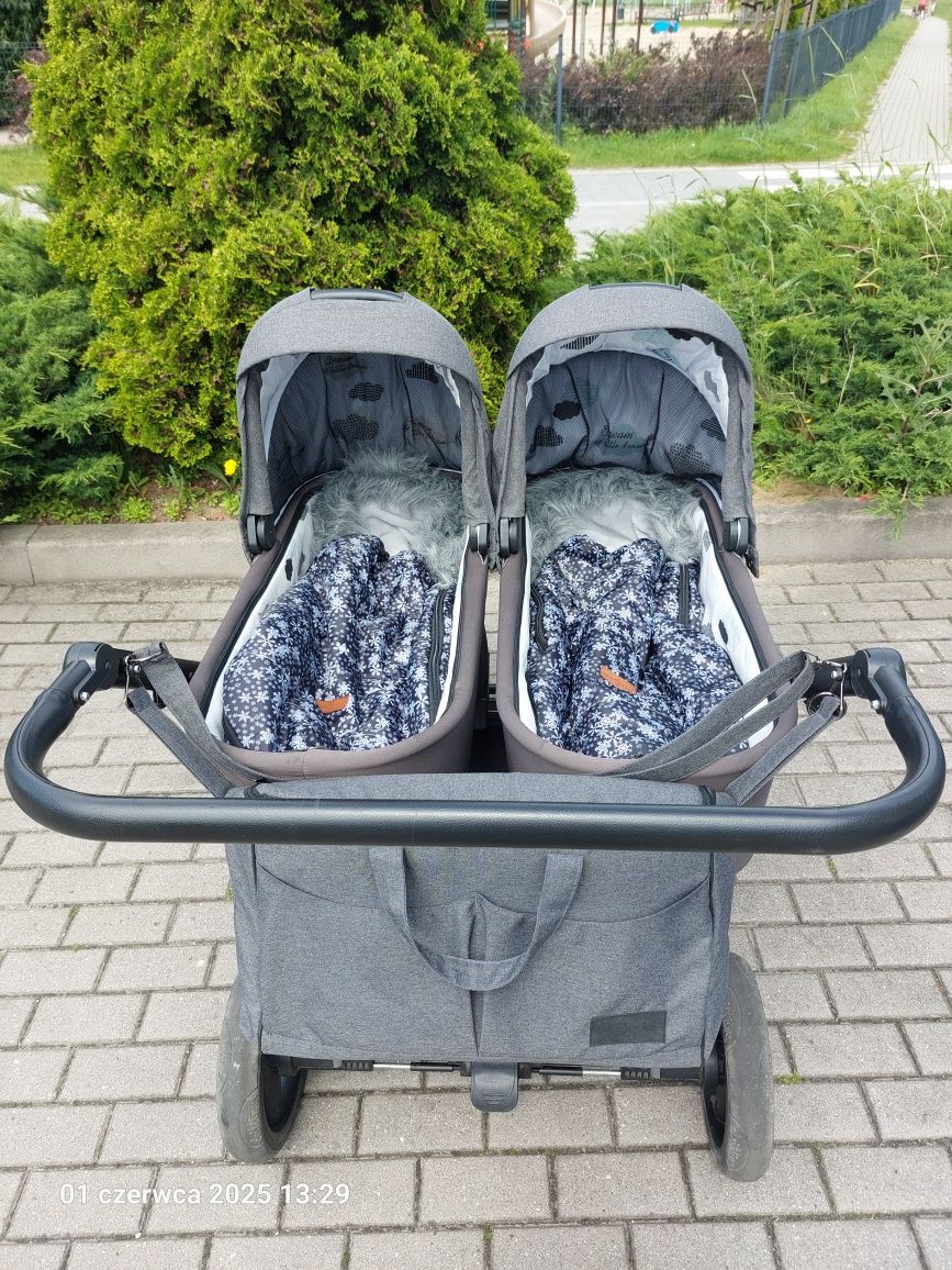 Wózek bliźniaczy 2w1 Jedo Duo - szerokość 79 cm