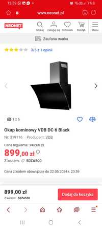 Nowy okap VDB DC 6 black