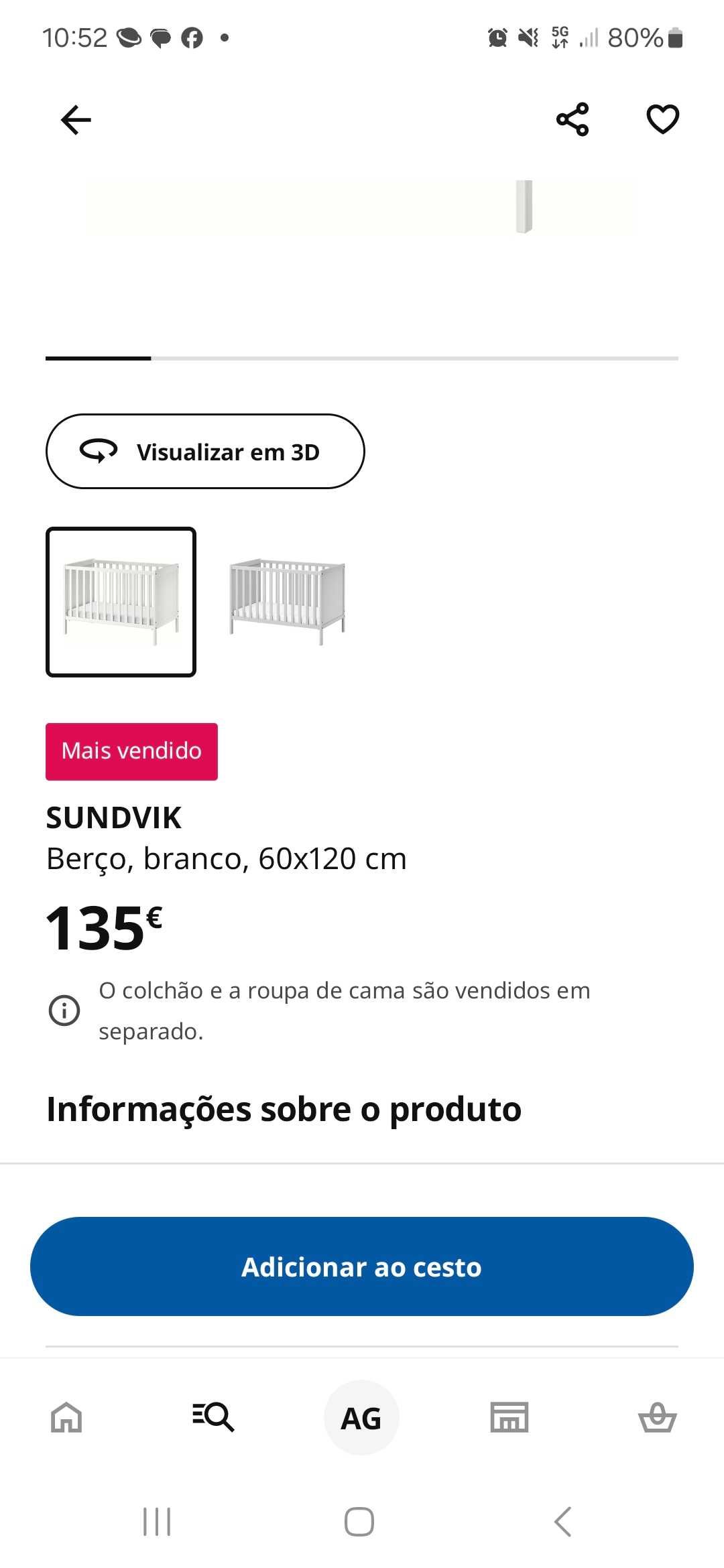 Berço de bebé ikea