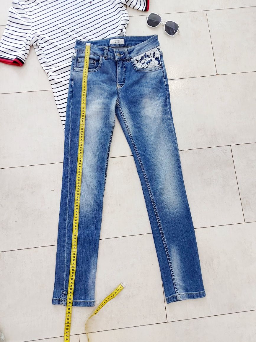 Jeansy NUMPH jeans skinny XS dopasowane koronka