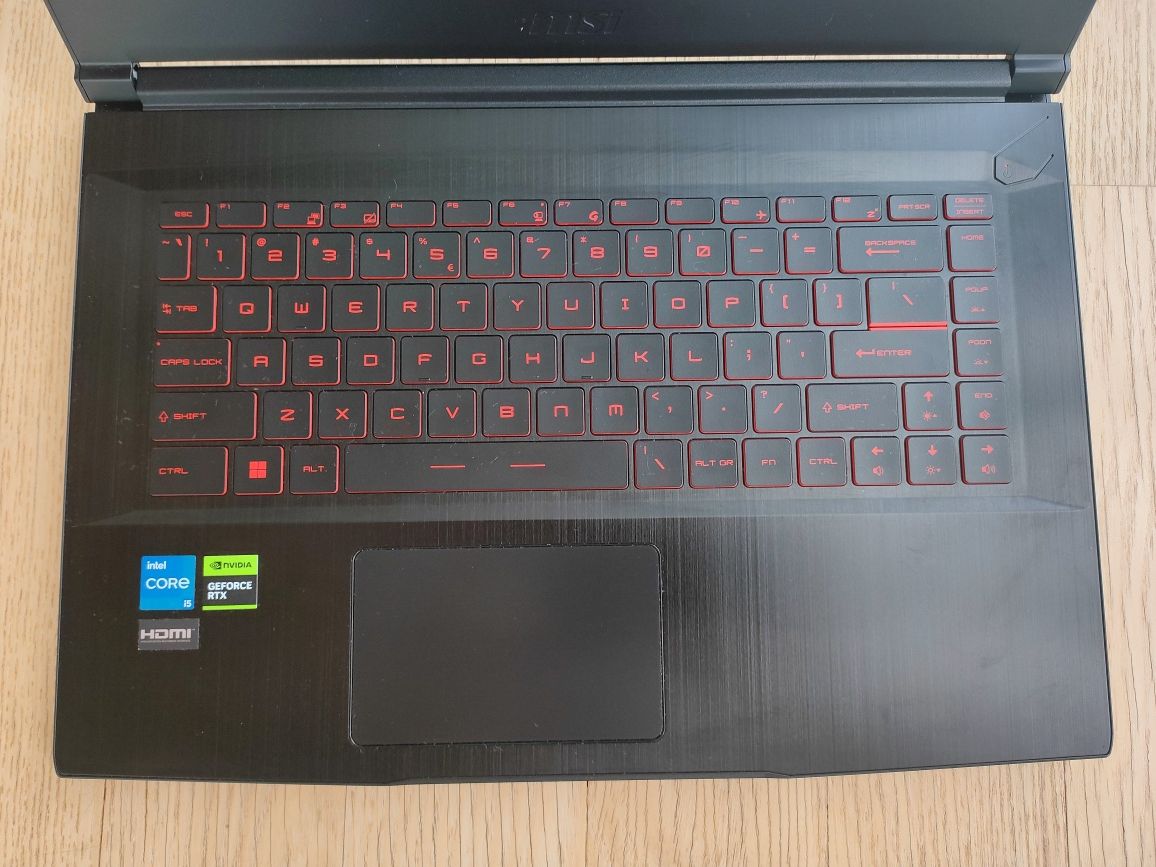 Laptop gamingowy MSI do gier Intel i5, 16gb RAM, 6gb VRAM, Win 11