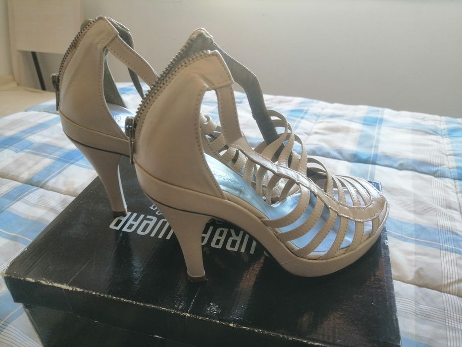 Sandálias pele  Bege 37 - Bus Urban wear