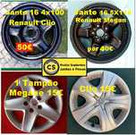 Jante 16 Renault Clio Zoe 4x100. 5x114.3 Megane Scenic Tampões, 16