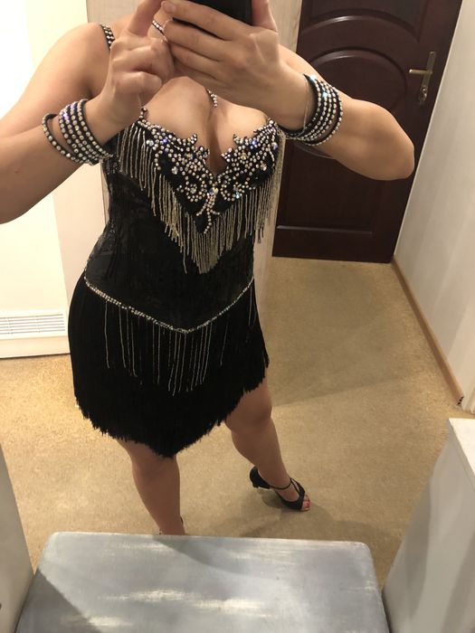 Sukienka latino S/M, występowa, jive, chacha, rumba