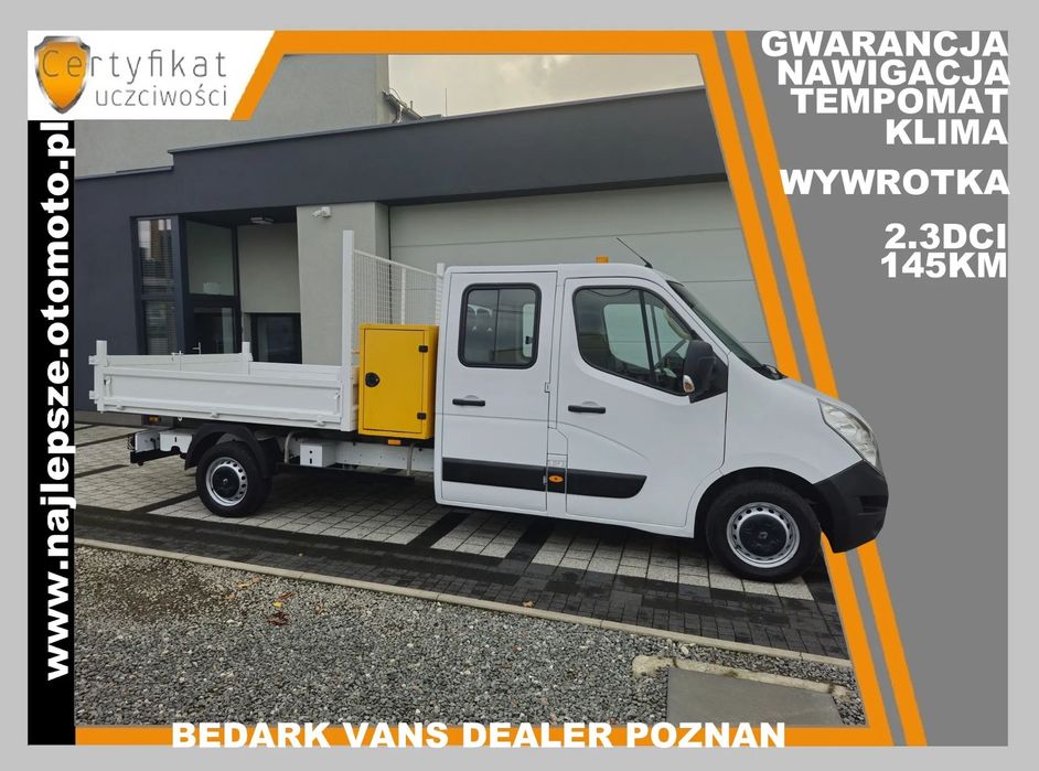 Opel Movano, WYWROTKA, nawigacja, klima, tempomat, czujniki  Gwarancja, Wywrotka, nawigacja, klima, tempomat, czujniki