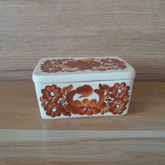 Szkatułka pudełko fajans Włocławek prl vintage retro