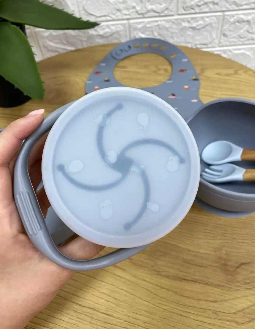 Акція посуд дитячий силіконовий 6предметів для прикорму миска снечниця