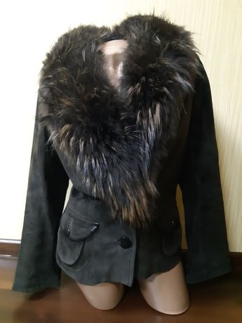 Дубленка   Куртка теплая с мехом енота