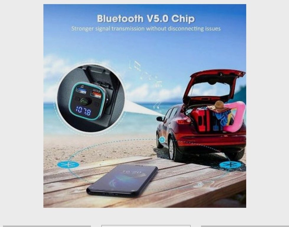 Трансмитер модулятор для авто VicTsing BH378 Bluetooth V5.0