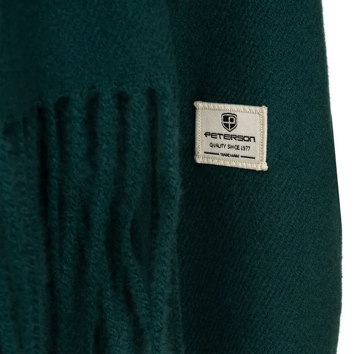 ciepły szal dwustronny w odcieniu butelkowej zieleni - peterson