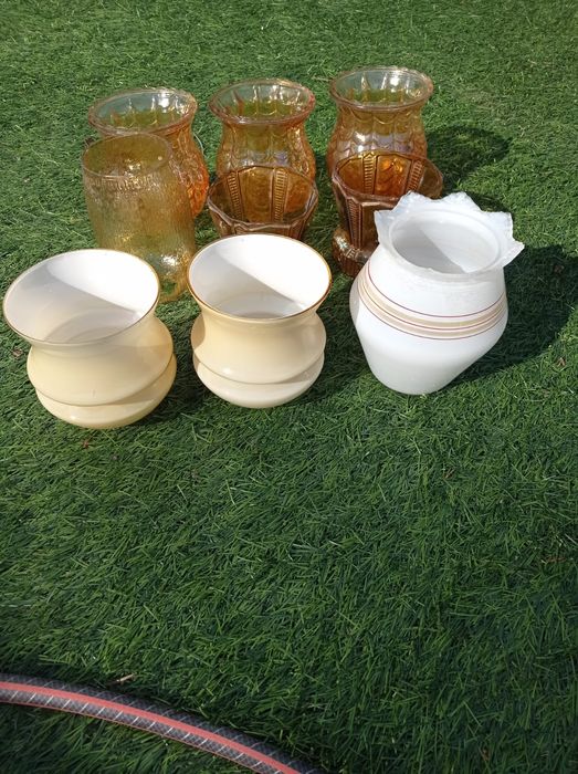 Szklane klosze do lampy PRL