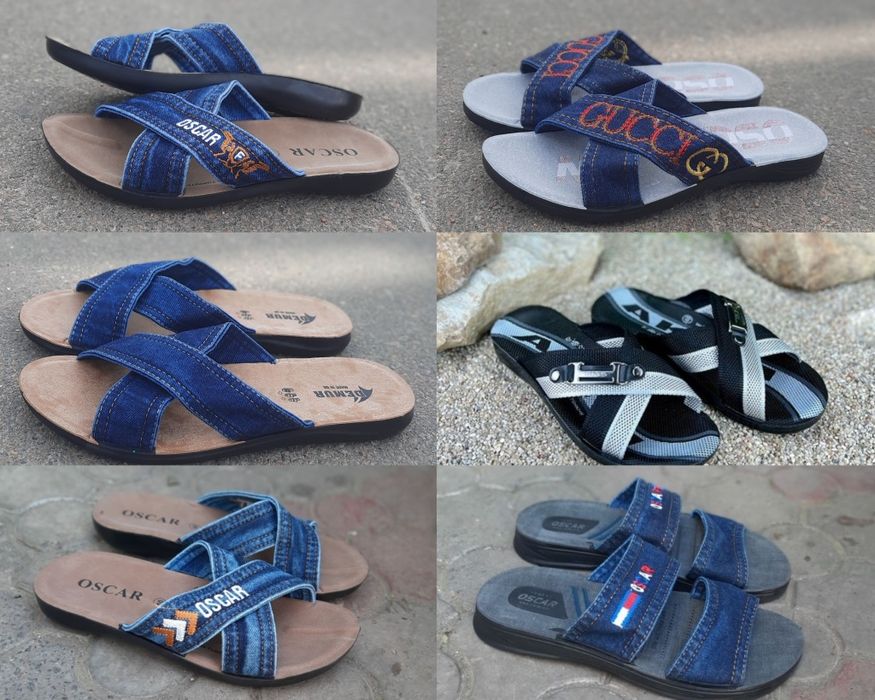 Мужские шлепанцы Oscar из джинса