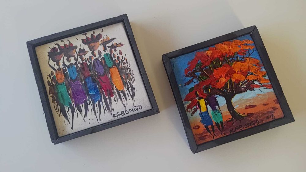 Quadro Artesanal Angola (2 un. 110*110 mm]