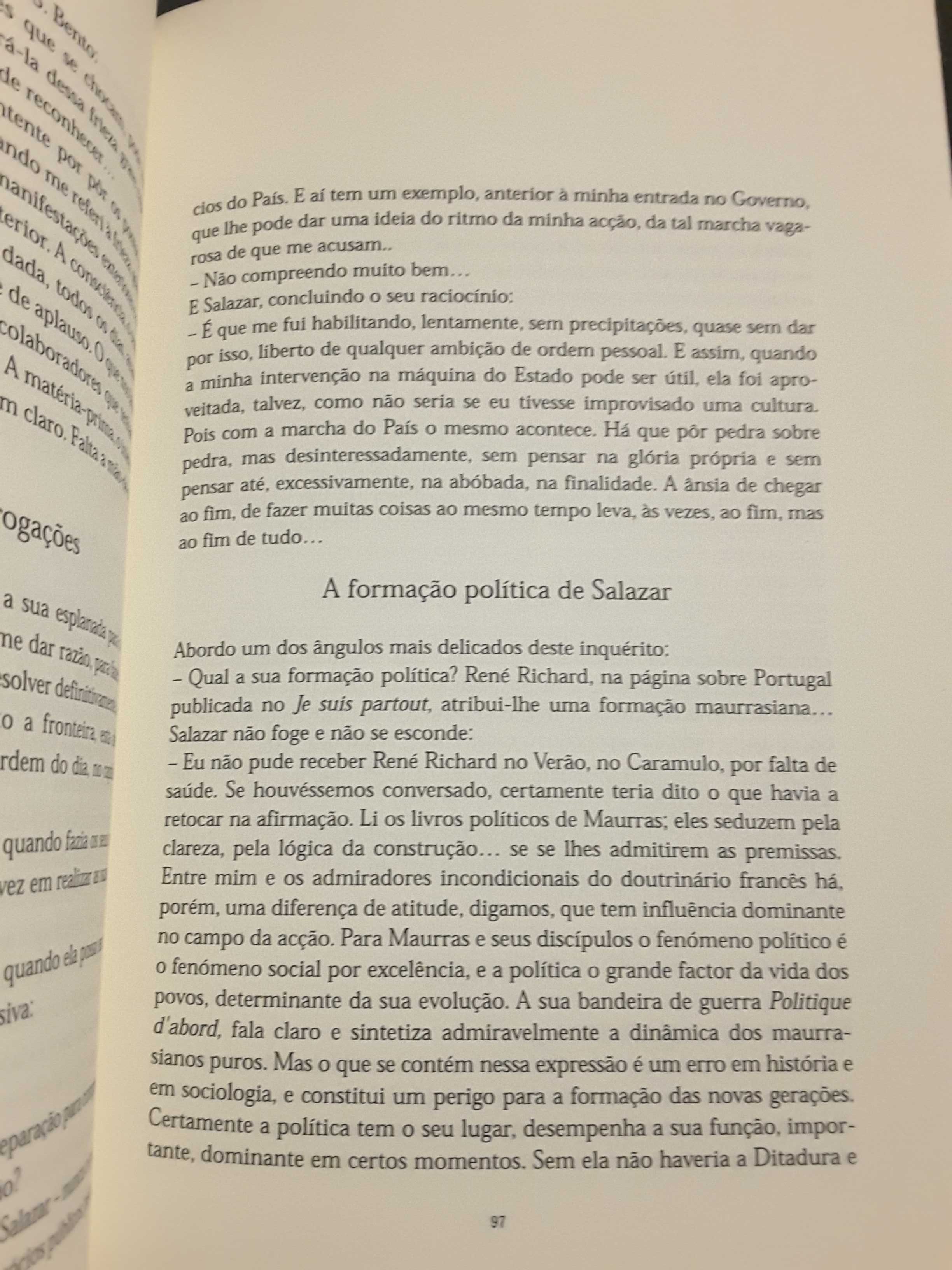 Salazar (Entrevistas de António Ferro - Judeus - Milionários)