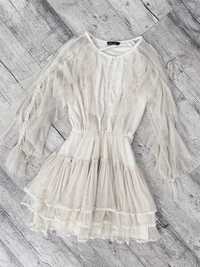Sukienka S koronkowa romantyczna vintage Lily Mcbee Varlesca Chicaca