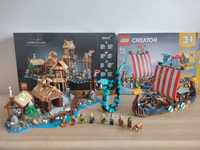 LEGO wioska wikingów 21343 + statek wikingów i wąż z Midgardu 31132