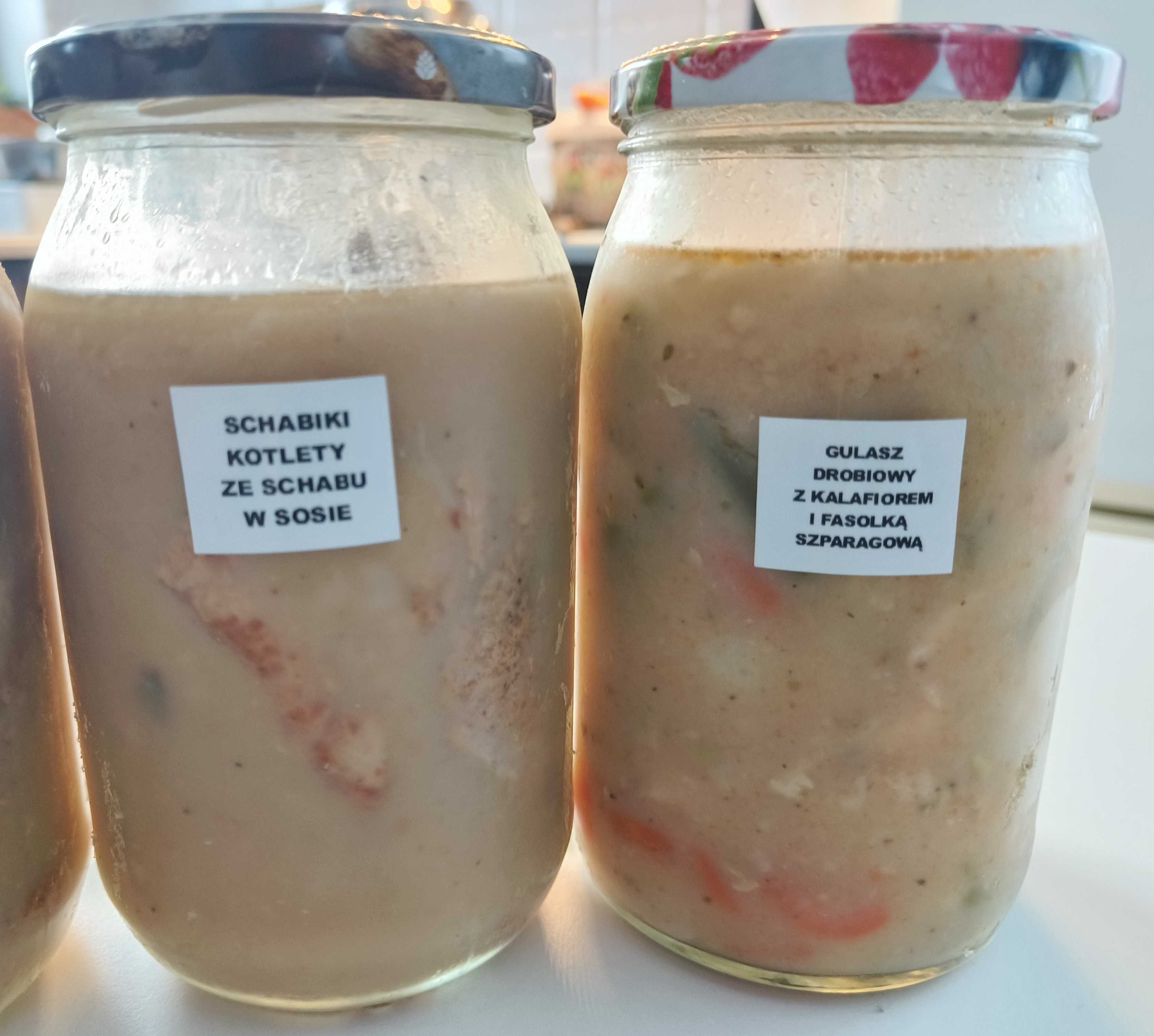 Domowe obiady wekowane w słoikach zestaw 14x0,9l wysyłka paczka termo