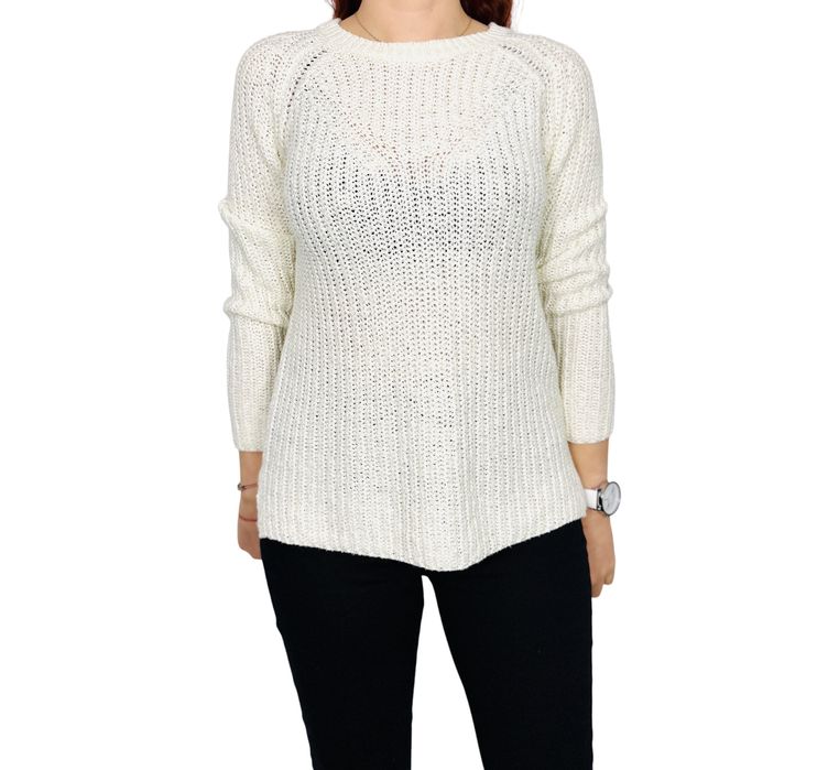 Kremowy sweter o luźnym splocie S 36 Only