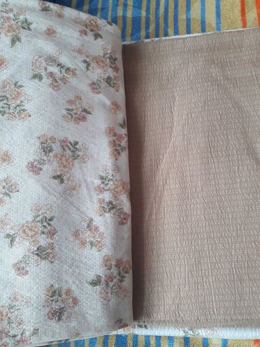 Двоспальний комплект постільної білизни з жатки.  4 - наволочки.